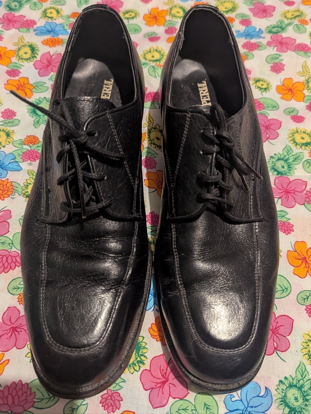 Crown Imperial Bb DEOun CchBlack Leather Men's Lace-Up Dress Shoes